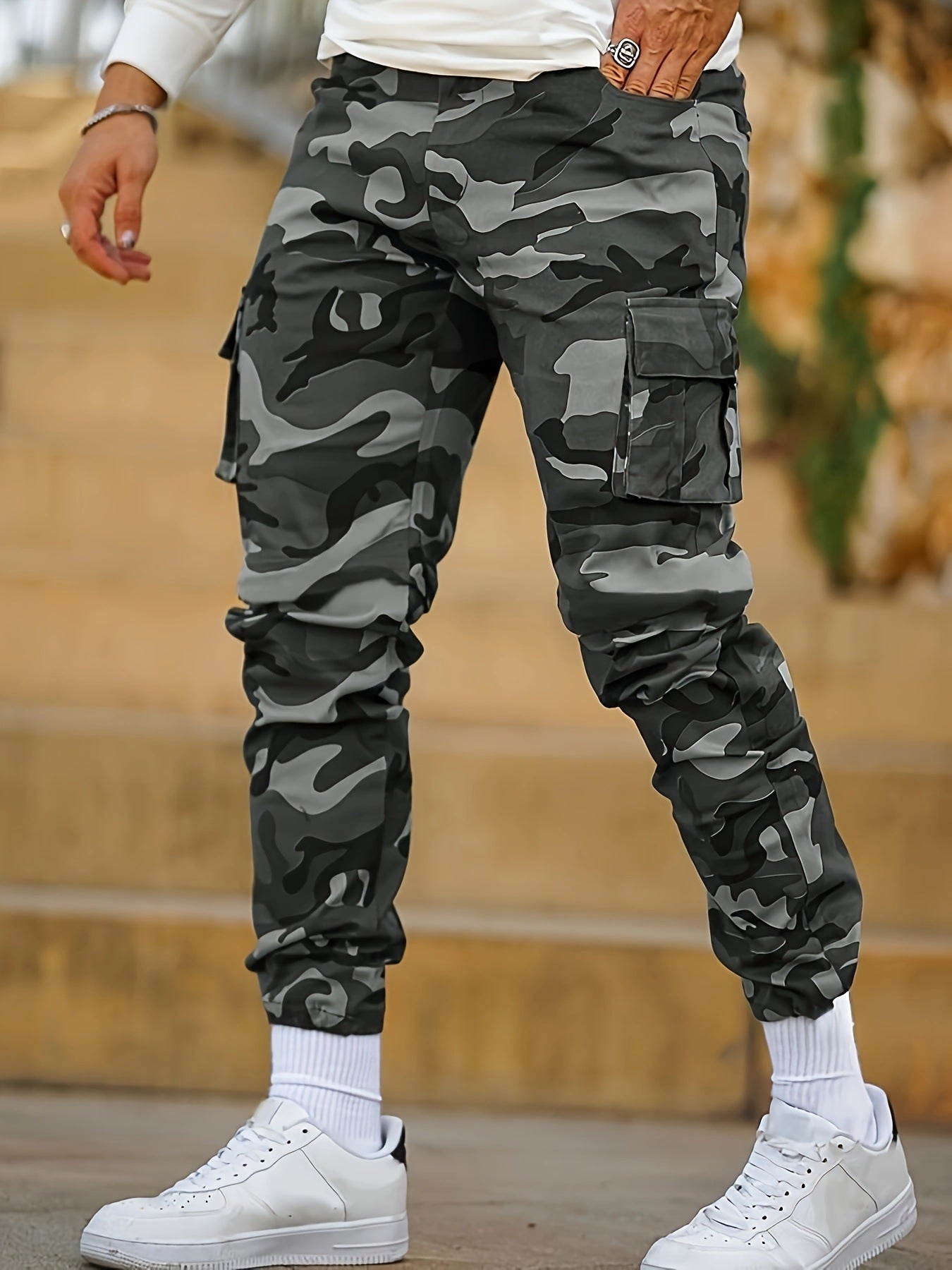 Men's Camouflage Multi-Pocket Overalls – Casual Sports Pants